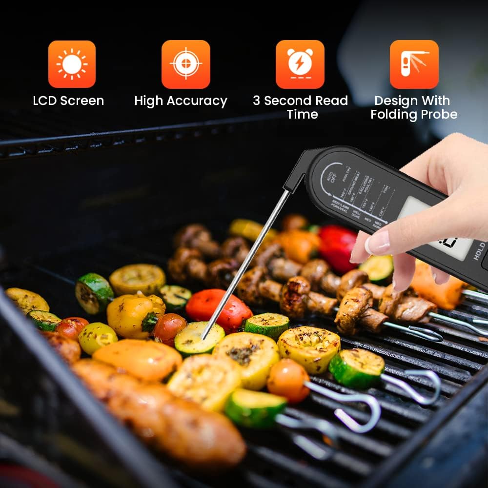 Termometro Per Carne Per La Cottura Di Alimenti, Termometro Con Sonda Per Grigliare Carne Barbecue Acqua Latte Vino Liquidi Con 7 Temperature Preimpostate 87697136