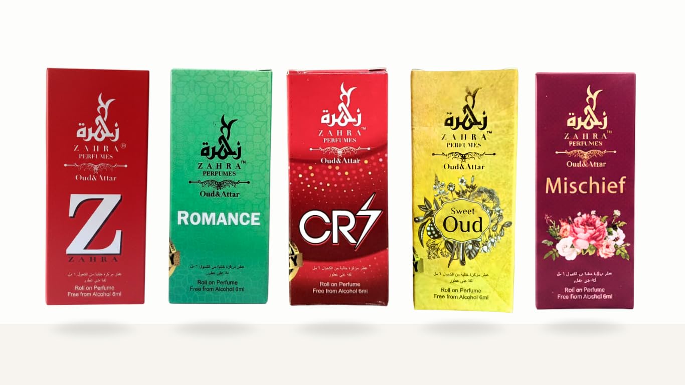 Alcohol-Free Roll On Attar Collection, Premium Oud and Attar Fragrances, Sweet Oud, Z,Romance, CRZ, Mischief, 6ml Each, Pack of 5-image-9