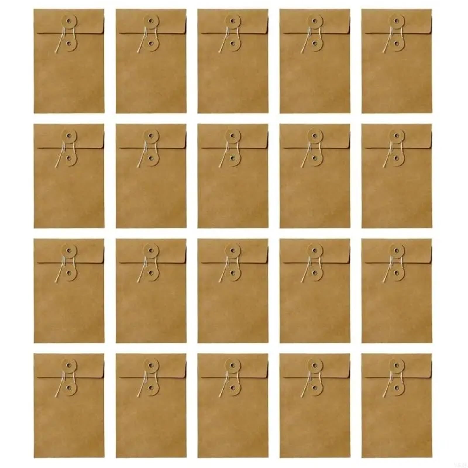 Koperty z papieru kraftowego, 100 szt., papierowa koperta z zapięciem na sznurek, zapięcie na guziki, portfel na dokumenty, kieszeń do przechowywania (żółta)