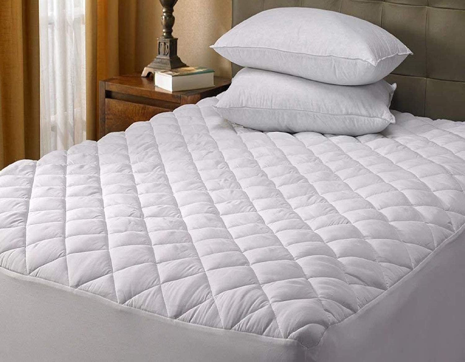 Small Double Quilted Mattress Protector Cover Extra Deep Fabric Skirt