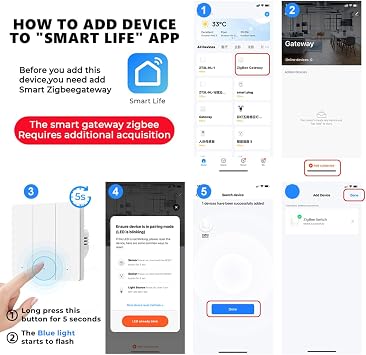 Smart Wall Light Switch ZigBee Smart Light Switch Neutral Wire Required, 2 Gang 1 Way Wall Switches Remote/Voice Control Compatible with Alexa & Google Home (Black)