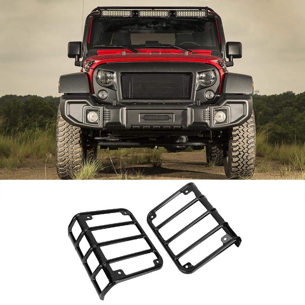 Qiilu Fanali Posteriori Copertura Protezione Adatto per Wrangler JK 2007-2017 Nero