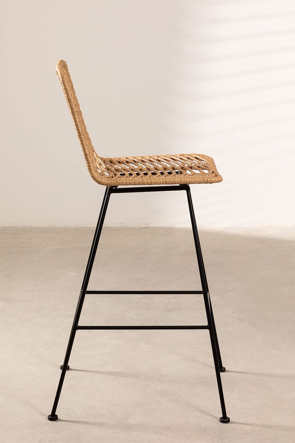 SKLUM Lot de 2 Tabourets Hauts en Rotin Synthétique Gouda Naturel Naturel Noir ↑75 cm