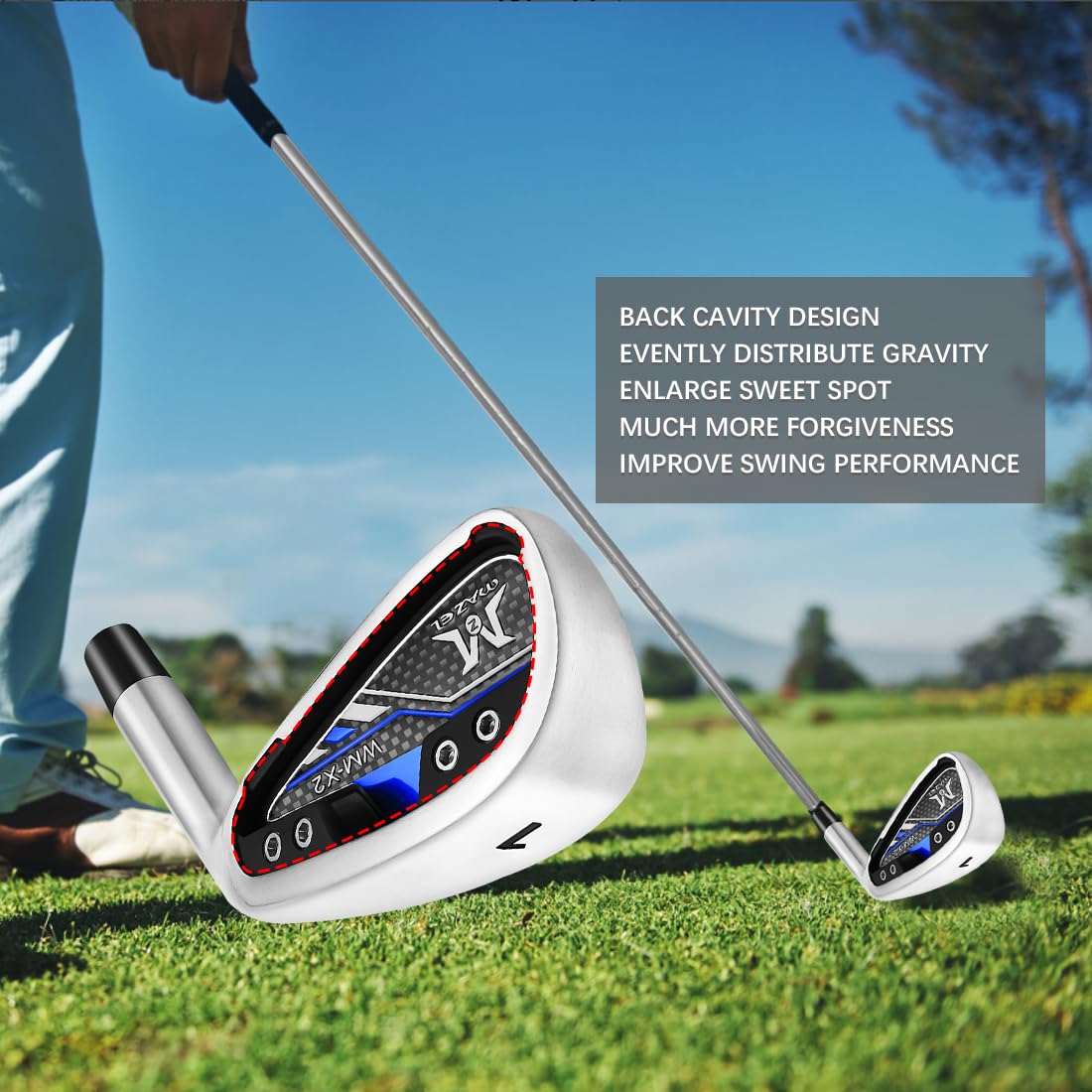 MAZEL Mens Golf Iron Club Singolo 1,2,3,4,7 Ferro CNC Fresato Albero in Acciaio Golf