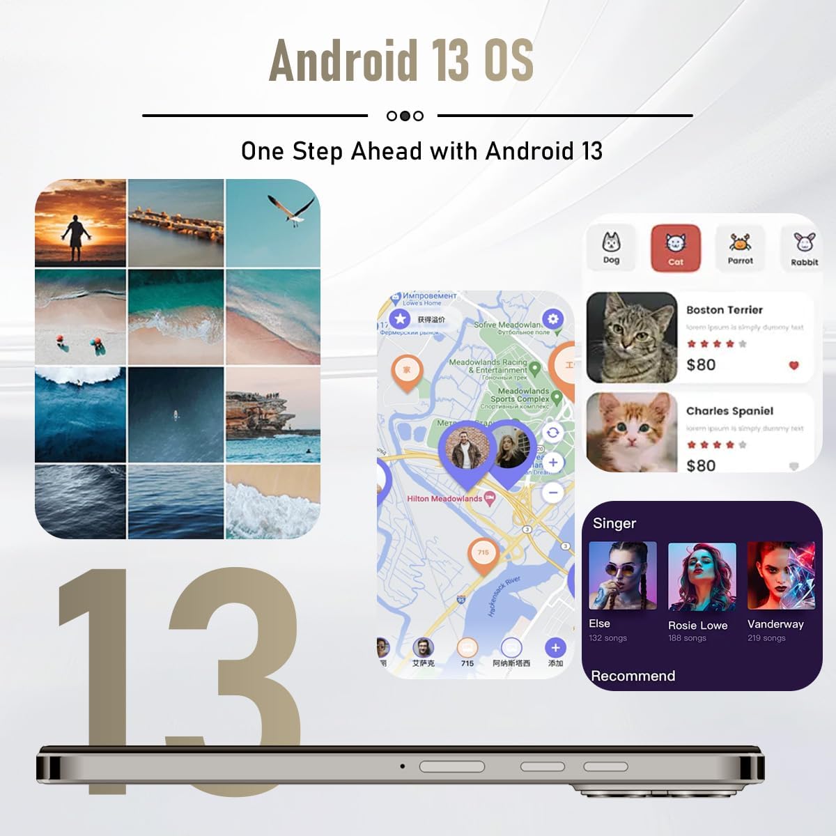 A14Promax Unlocked Cell Phones Android 13 Smart Phone With D...