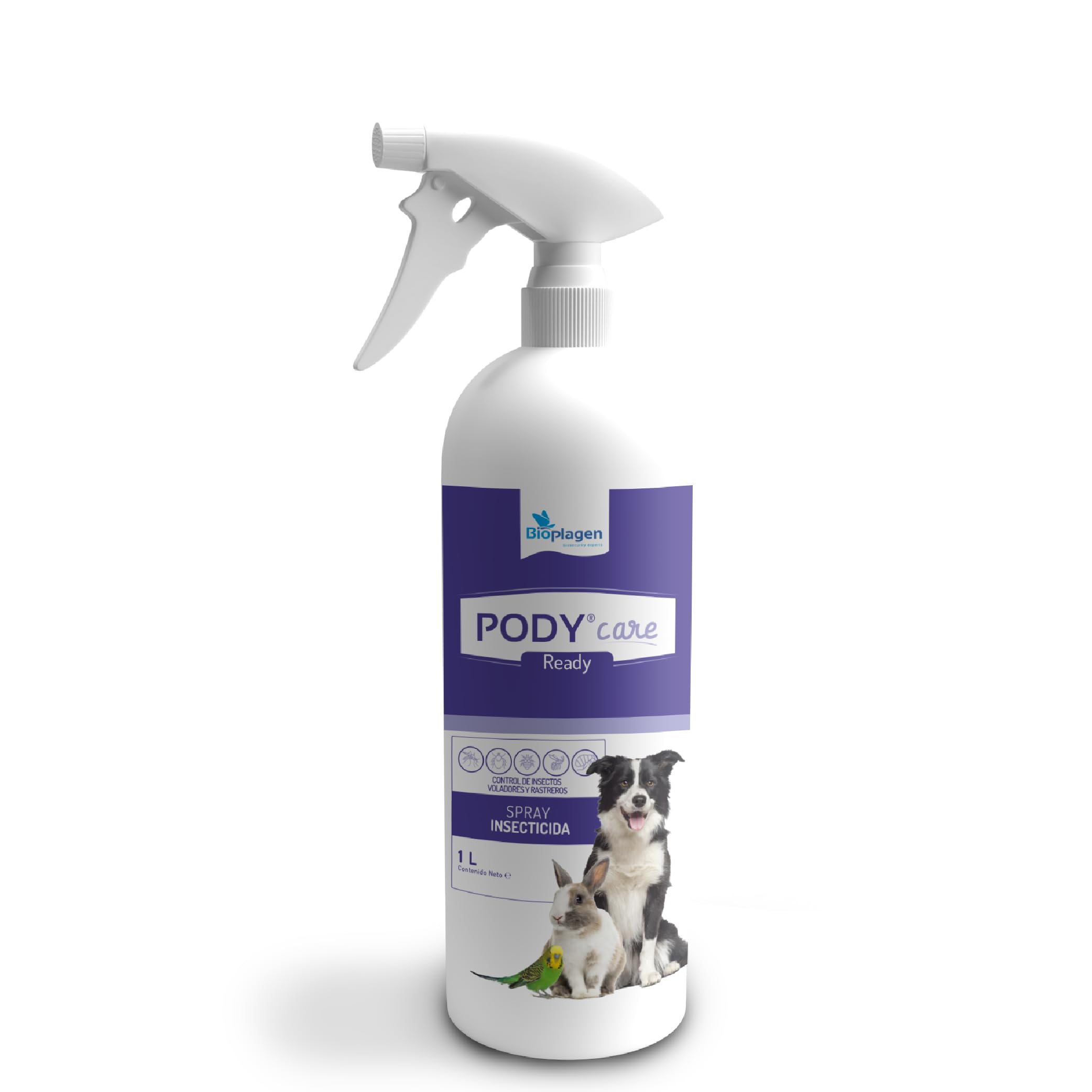 Pody Care antiparasitario Spray | Spray insecticida acaricida | Insecticida en spray especial para pequeños animales | Gran efecto de choque y residual | Formato de 1L