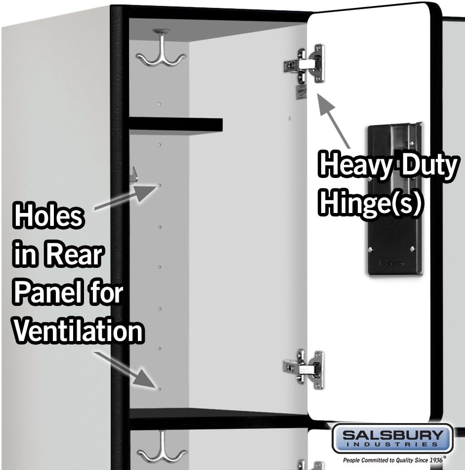 Salsbury Industries 3-Tier Designer Wood Locker with Three Wide Storage Units, 6-Feet High by 18-Inch Deep, Gray