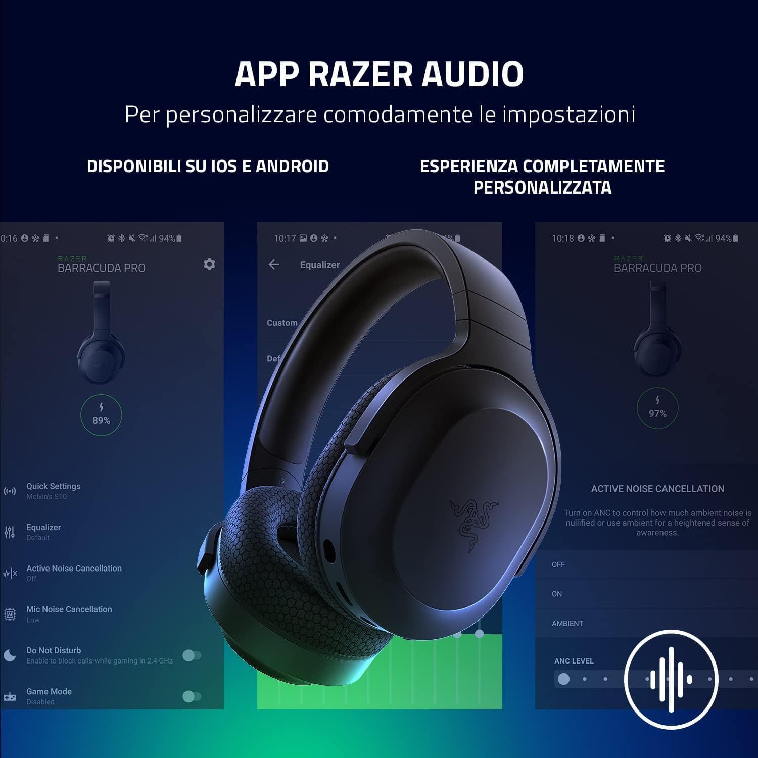 Razer Barracuda X (2022) - Cuffia Wireless Multipiattaperma per Giochi e Dispositivi Mobili (SmartSwitch Dual Wireless, 250 g di Design Ergonomico, TriForce 40 mm, Microfono Cardioide) Nero