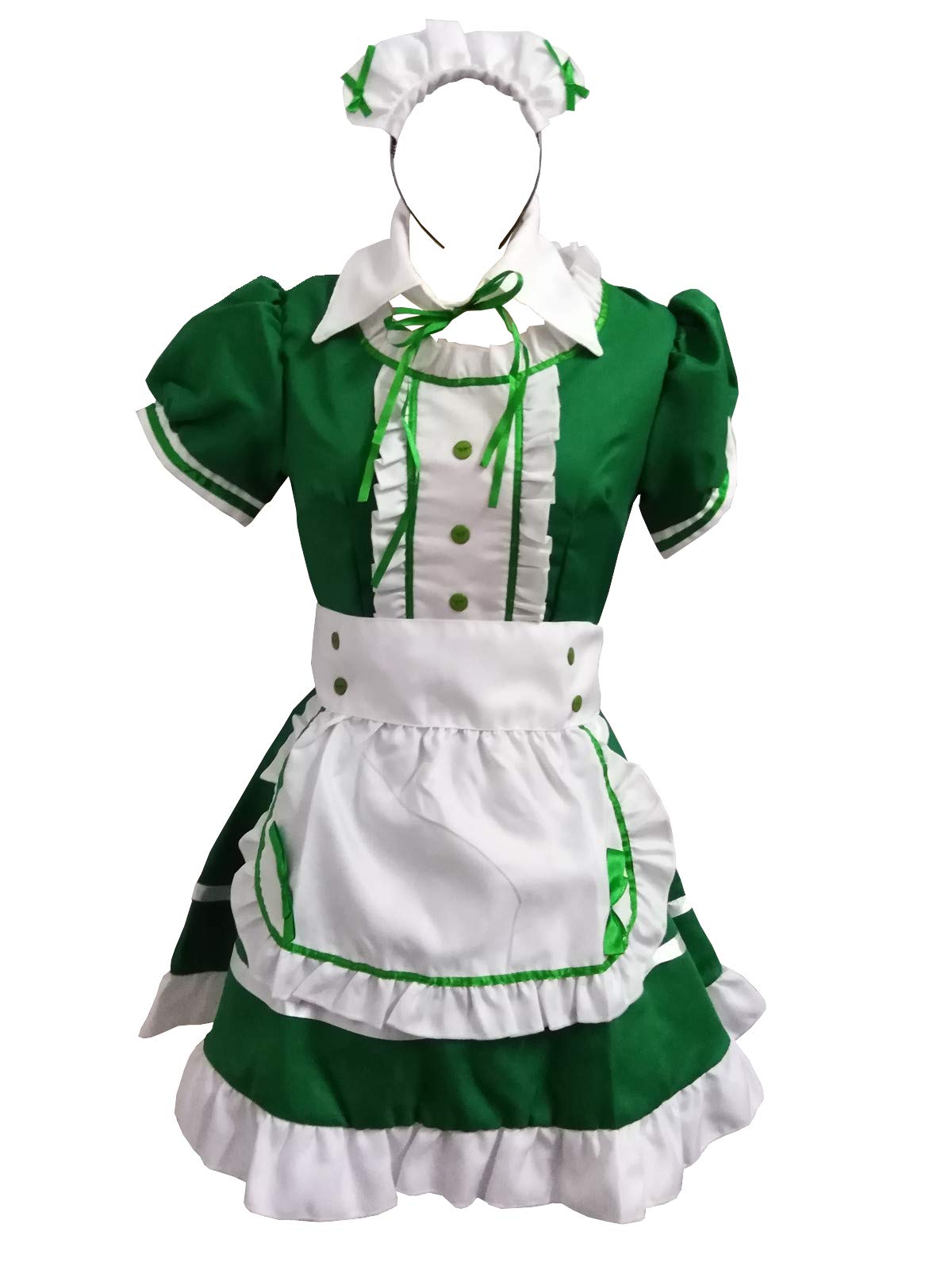 Amazon.co.jp: 上品 素材 コスプレ メイド服 コスチューム 4点セット 