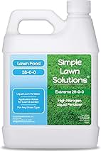 Maximum Green & Growth- High Nitrogen 28-0-0 NPK- Lawn Food Quality Liquid Fertilizer- Spring & Summer- Any Grass Type- Simple Lawn Solutions - Concentrated Quick & Slow Release Blend (1 Quart)