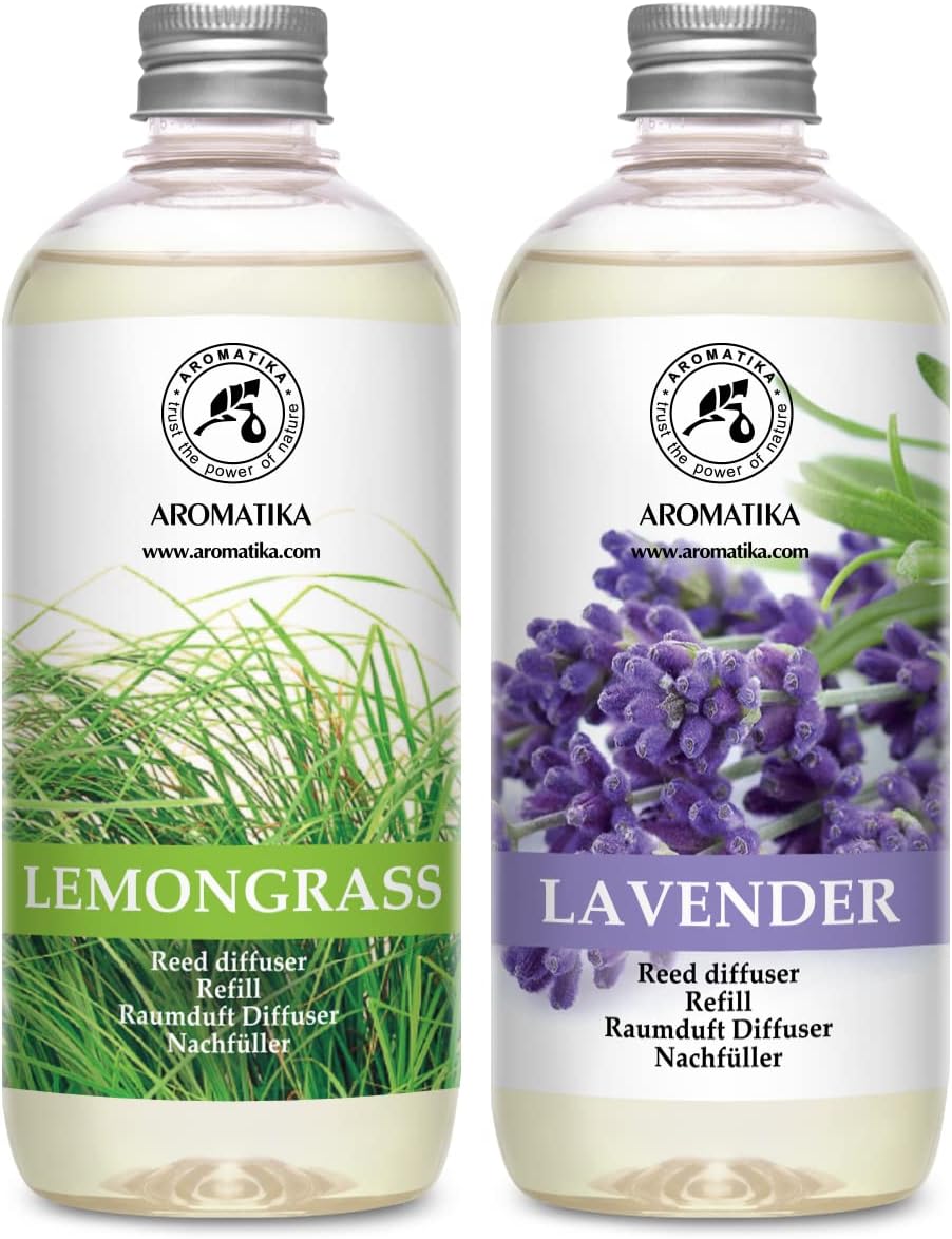 Reed Diffuser Refills Lemongrass and Lavender 2x500ml Room Diffusers