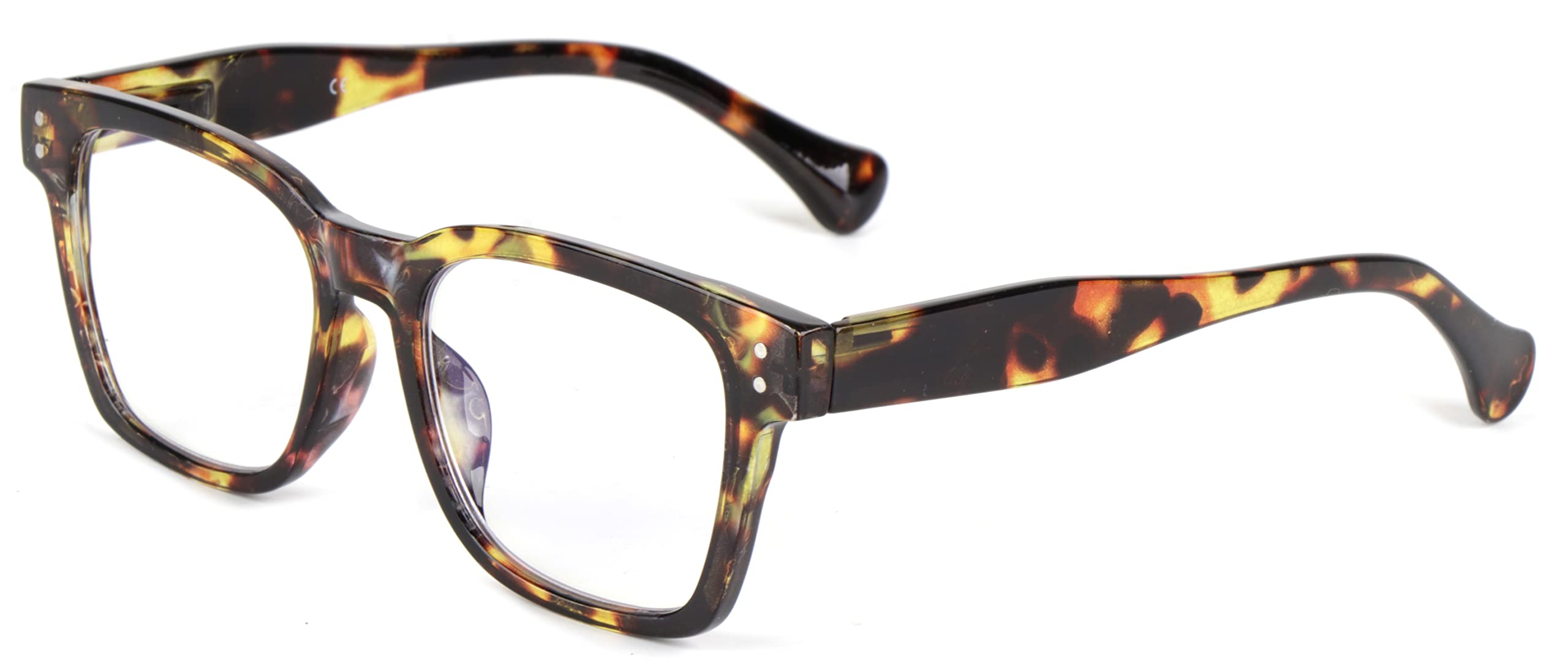 Unisex Tortoise Geek Oversized Reading Glasses Mens Womans With Metal Hinges Dx95 (, 1.5, Multiplier_x)