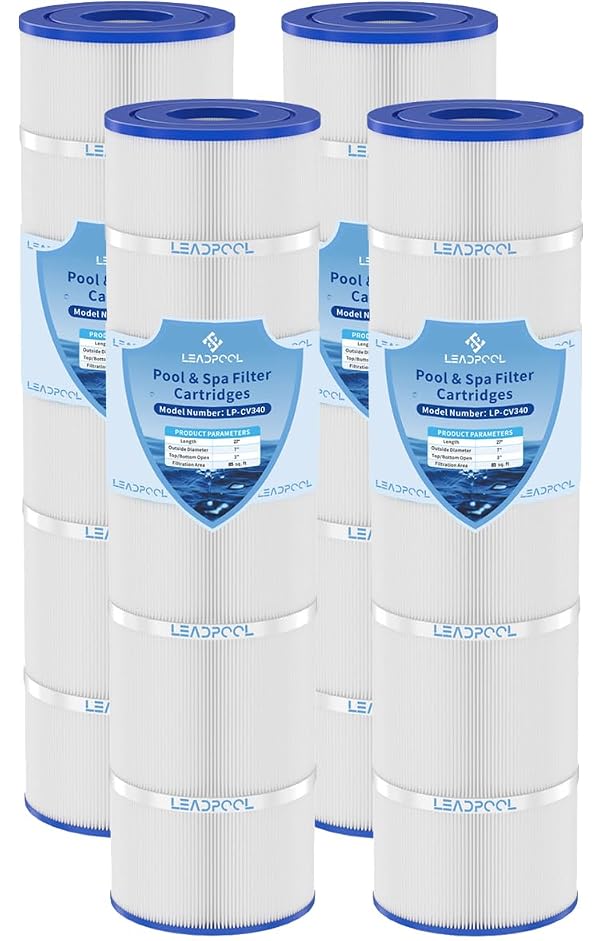Leadpool Jandy CV340 Pool Filter Cartridge Replacement for CL340,PJAN85,C-7459,FC-6405,FC-0800,R0554500,4×85 Sq.ft,4 Packs by Leadpool - Used condition - US$89.20