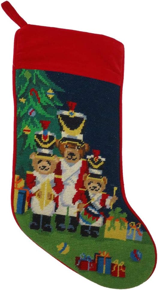 Peking Handicraft 31PK274MC 31PK274MC Christmas Bears Needlepoint Stocking, 11x18