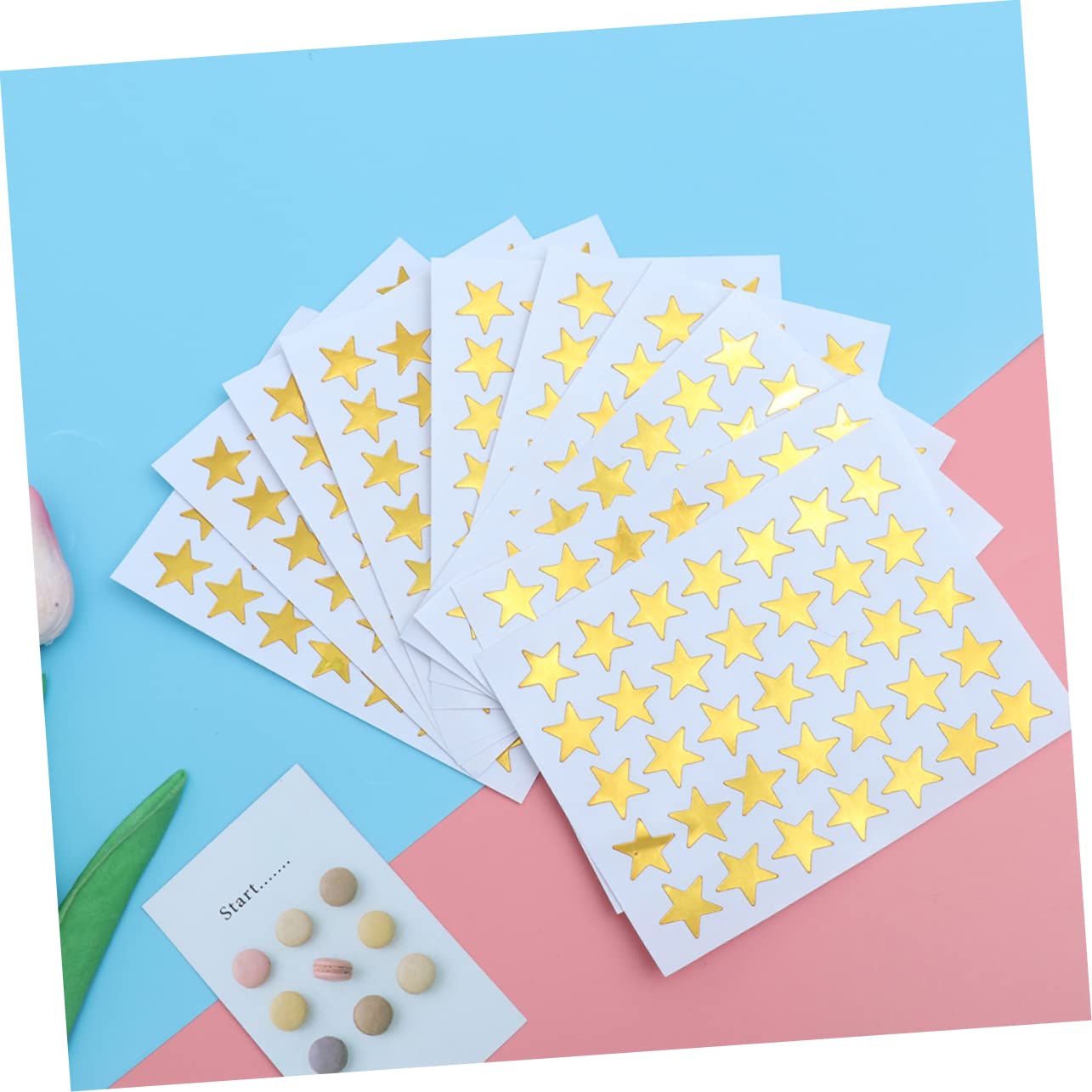 NUOBESTY 250blätter Selbstklebende Fünfzackige Sternaufkleber Für Belohnungssticker Für Schulen Goldene Sterne Für Bastelarbeiten Und Für Lehrer Und Eltern