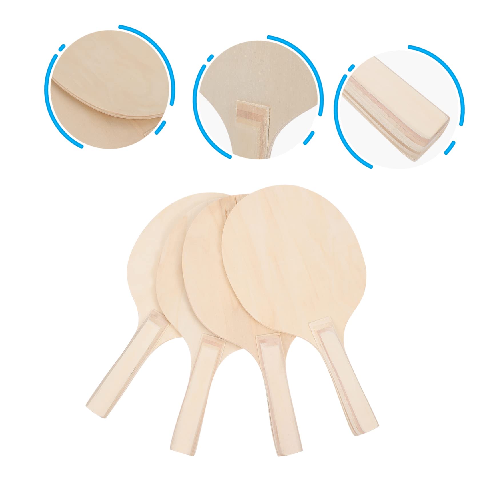Mikinona Set in Legno Marrone 4 Pezzi di Racchette da Badminton
