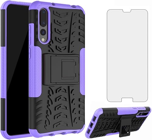 Miniatura 22 de Funda de teléfono para Huawei P20 Pro con protector de pantalla de vidrio templado y soporte soporte rígido híbrido protector accesorios para celda