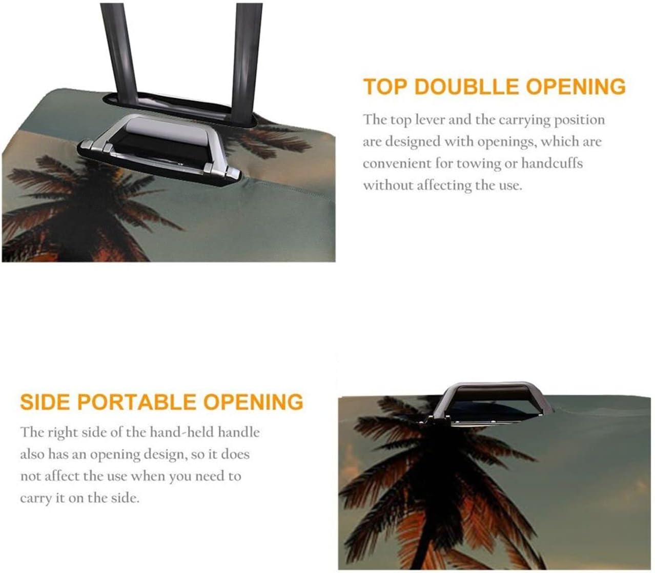 review Arasrsey Double-sided Printed Luggage Cover Sunset Beach Sea Thickened Elastic Travel Suitcase Protector Coconut Palm Tree Washable Baggage Gear Covers (XL, fit 29-32 Inch Luggage)