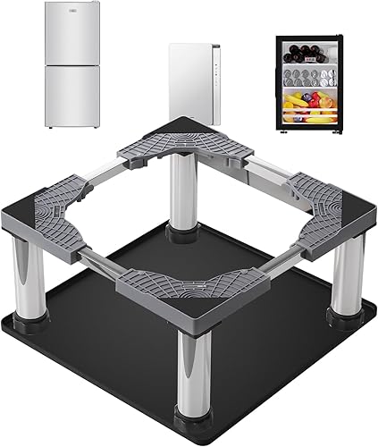 Mini soporte para refrigerador con alfombrilla de silicona, soporte ajustable para refrigerador con 4 pies de acero inoxidable (9 a 10.2 pulgadas de