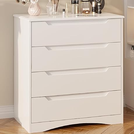 Gizoon 4 Drawer Dresser: The White Storage Solution for Modern Bedrooms