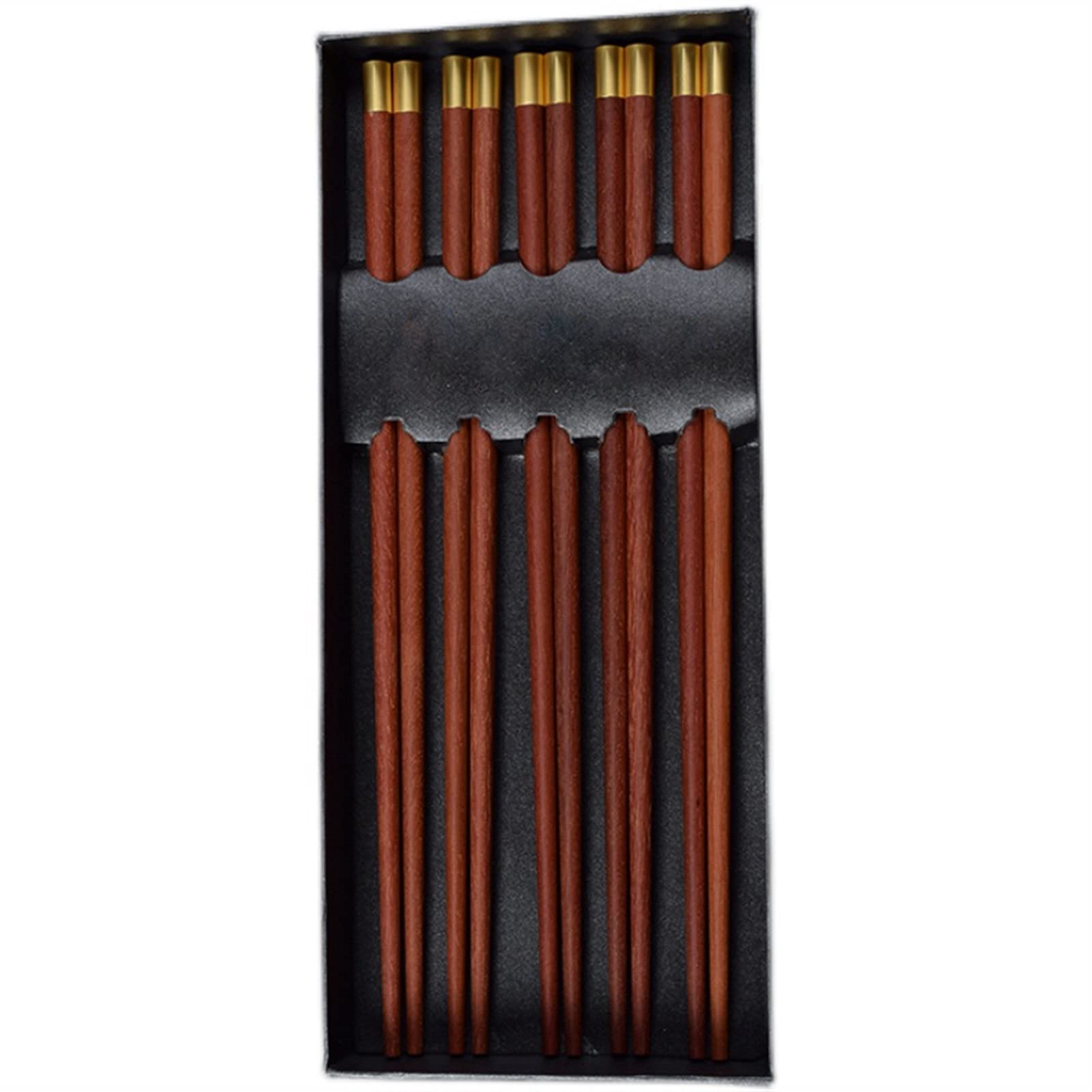 Set de 5 Pares de Palillos de Madera Natural Japonesa, 9.45 "Reutilizables Chinos Chinos palitos para el hogar y el Restaurante
