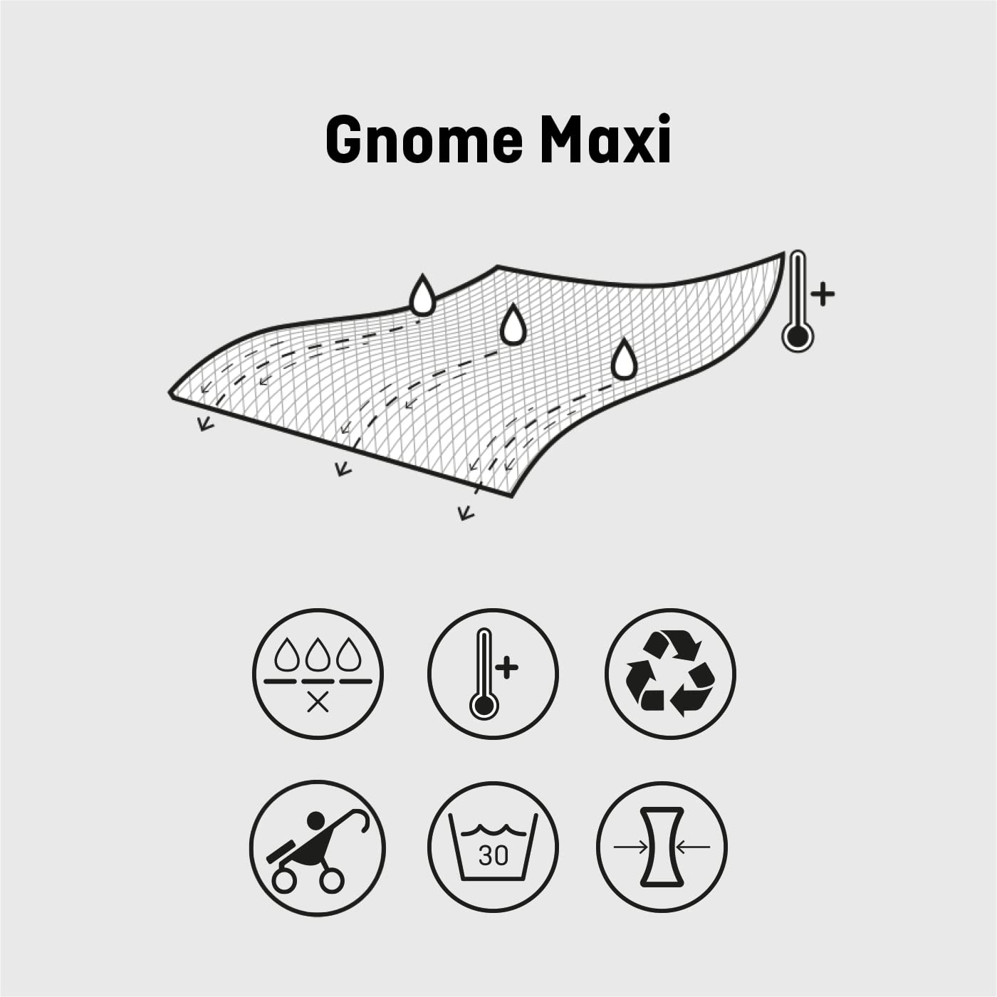 DOOLITTLE Gnome maxi200, sacco termico universale per passeggino, 200 grammi, pink sunset
