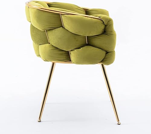 Miniatura 56 de Kakotito Silla de lujo hecha a mano con patas doradas, moderno sillón de terciopelo para sala de estar y dormitorio, Silla de Acento (beige)