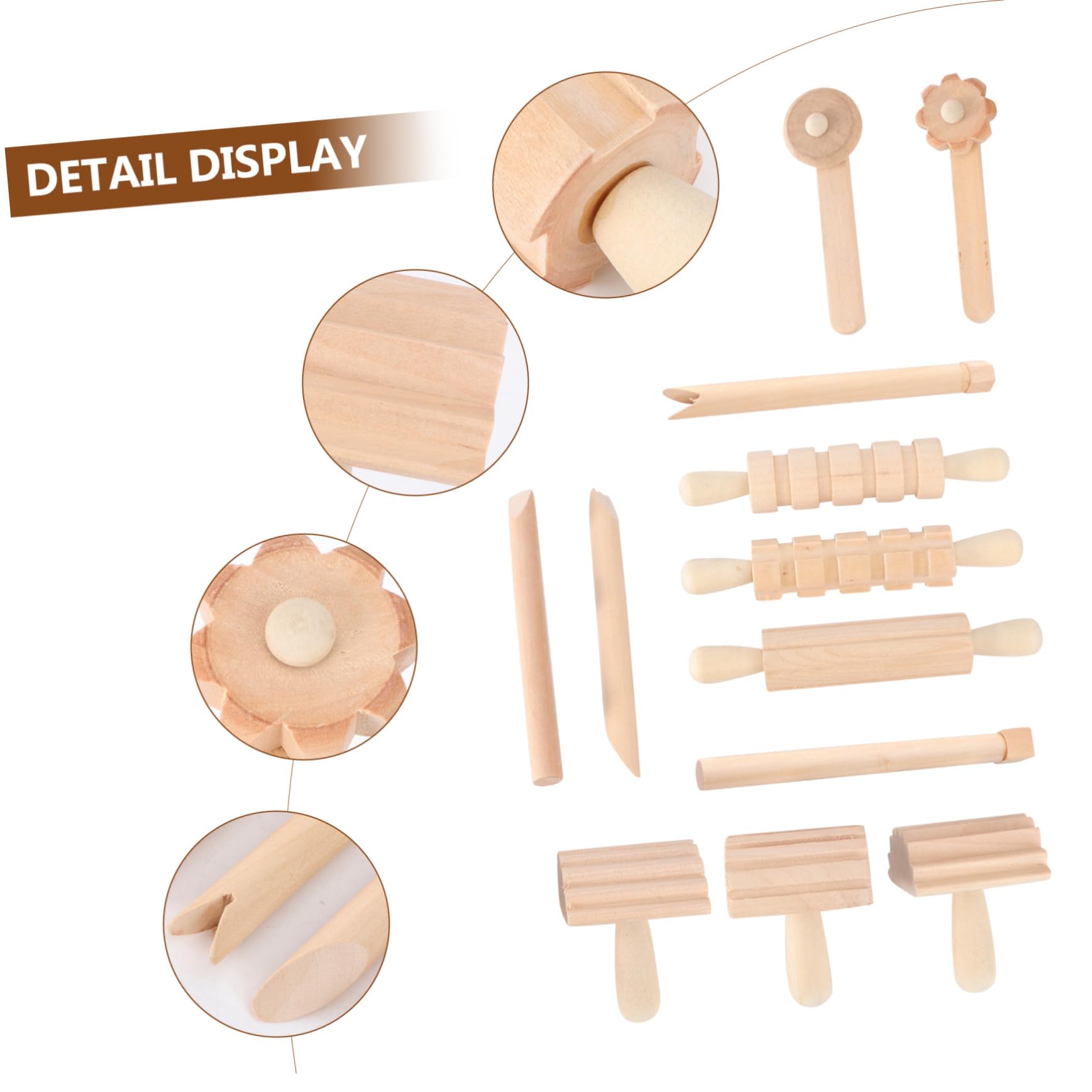Utensili per Modellare Argilla Strumento Fai da Te per Ragazzo Ragazza Fatto Mano in Legno Strumenti di Modellazione in Plastilina per Ragazzo Ragazza Accessori per Argilla
