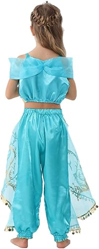 Miniatura 4 de Disfraz de jazmín para niñas y niñas, disfraz de princesa árabe, Aladdin, Halloween, cosplay, disfraz para fiesta de cumpleaños