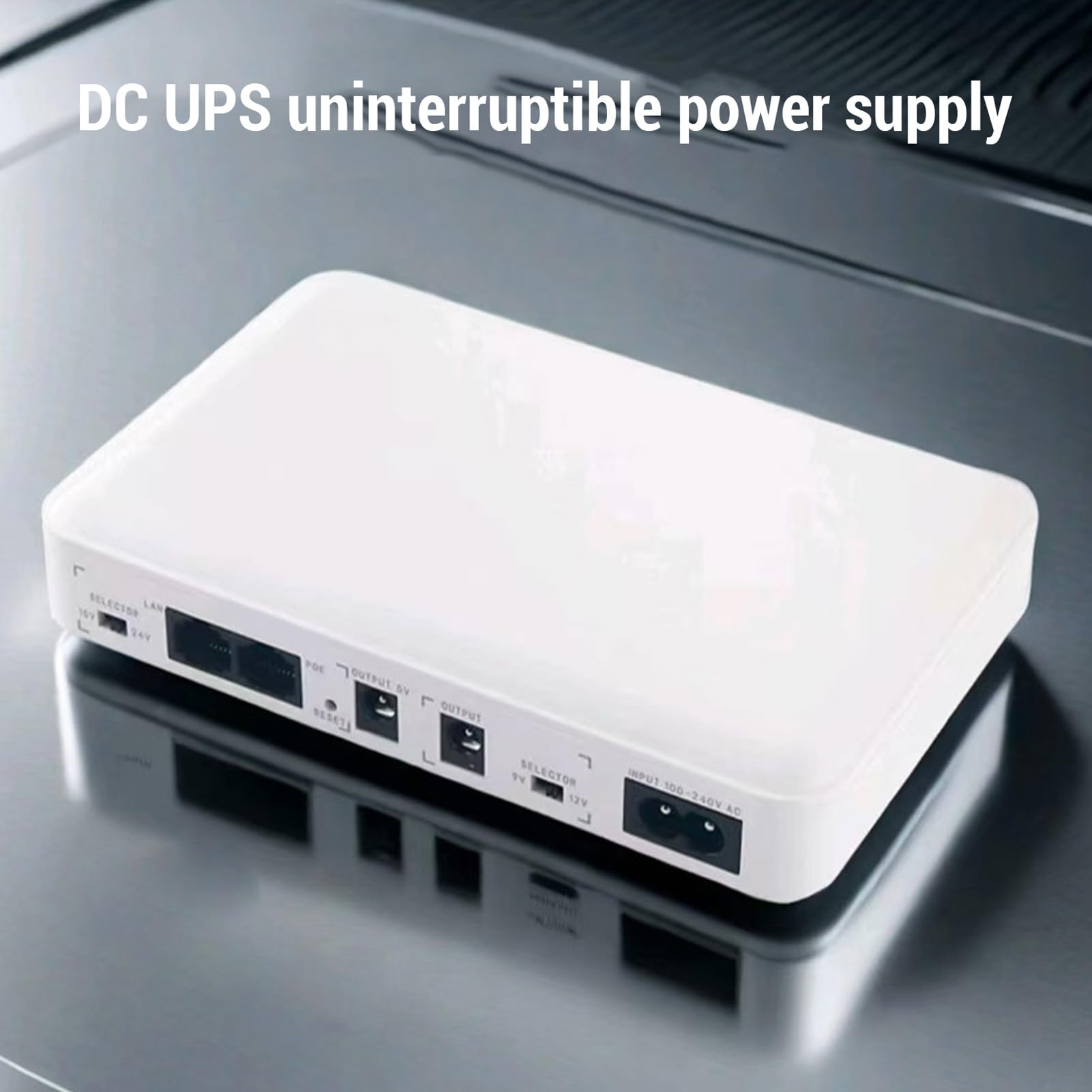 YWBL-WH Mini UPS de Respaldo de Batería, Fuente de Alimentación Ininterrumpida de 8000 MAh con Protección contra Cortocircuitos, para Enrutador, Módem, Cámara de Seguridad, Teléfono (Enchufe de la UE)