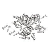 Vista 22 de Uxcell M3-0.5 x 4 mm 50 piezas Tornillos de cabeza plana redonda 304 Acero inoxidable Phillips Drive Tornillos de máquina Herramienta de sujeción