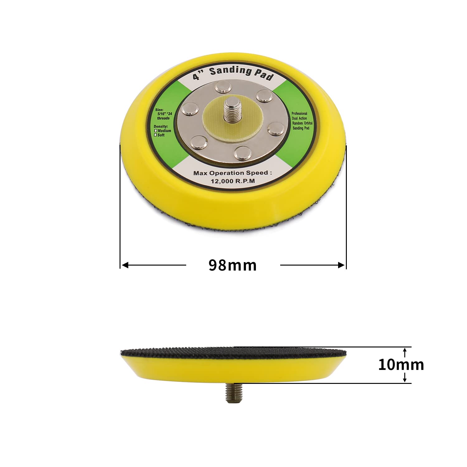 4" Backing Pad for Sanders - PU Hook & Loop -5