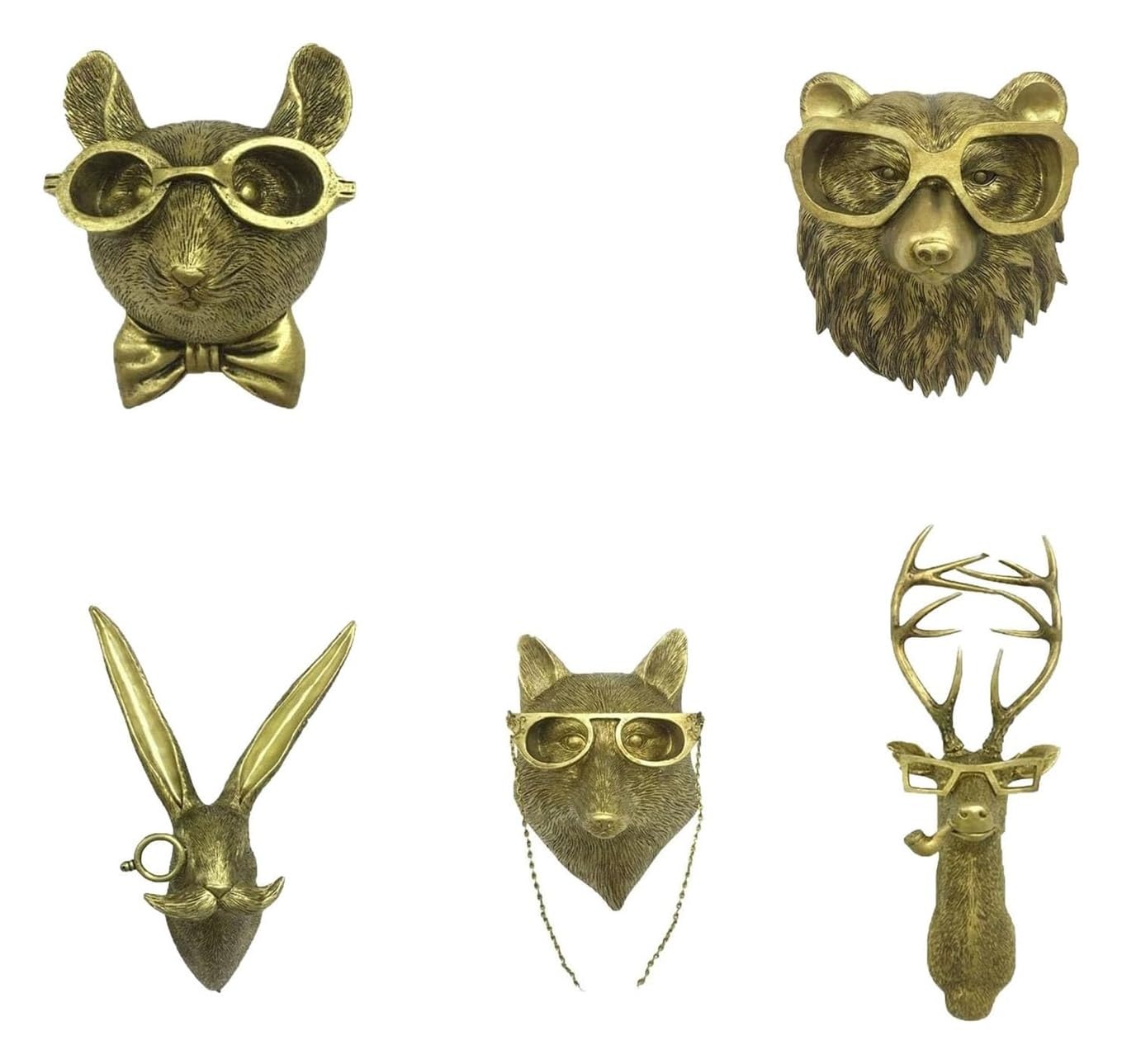 Estatua de arte for regalos Figuras coleccionables Cabeza de animal Decoración de pared, Esculturas de animales Decoración de pared Cabeza de animal de resina Decoración for colgar en la pared for sal