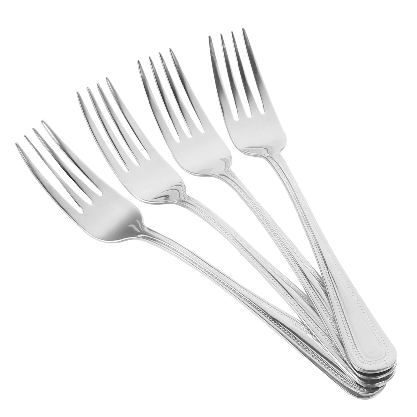 MUSISALY 4Pcs Stainless Steel Forks Metal Dessert Forks for Steaks and Food Comfortable Grip Easy to Clean for Restaurant and Home Dining