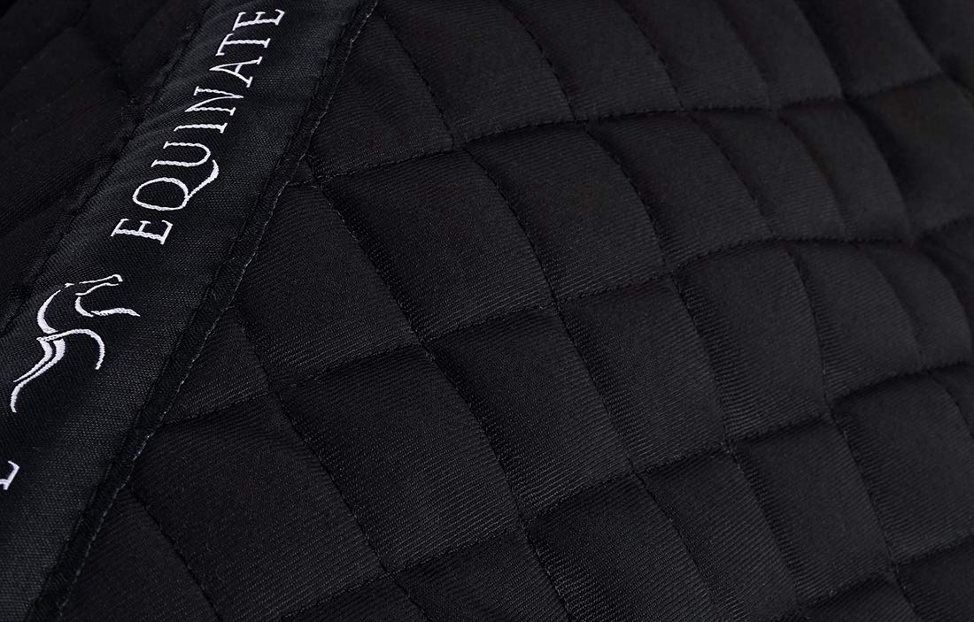 Equinate Sidney Coussin de selle rembourré avec peau d'agneau synthétique Cheval poney M Noir