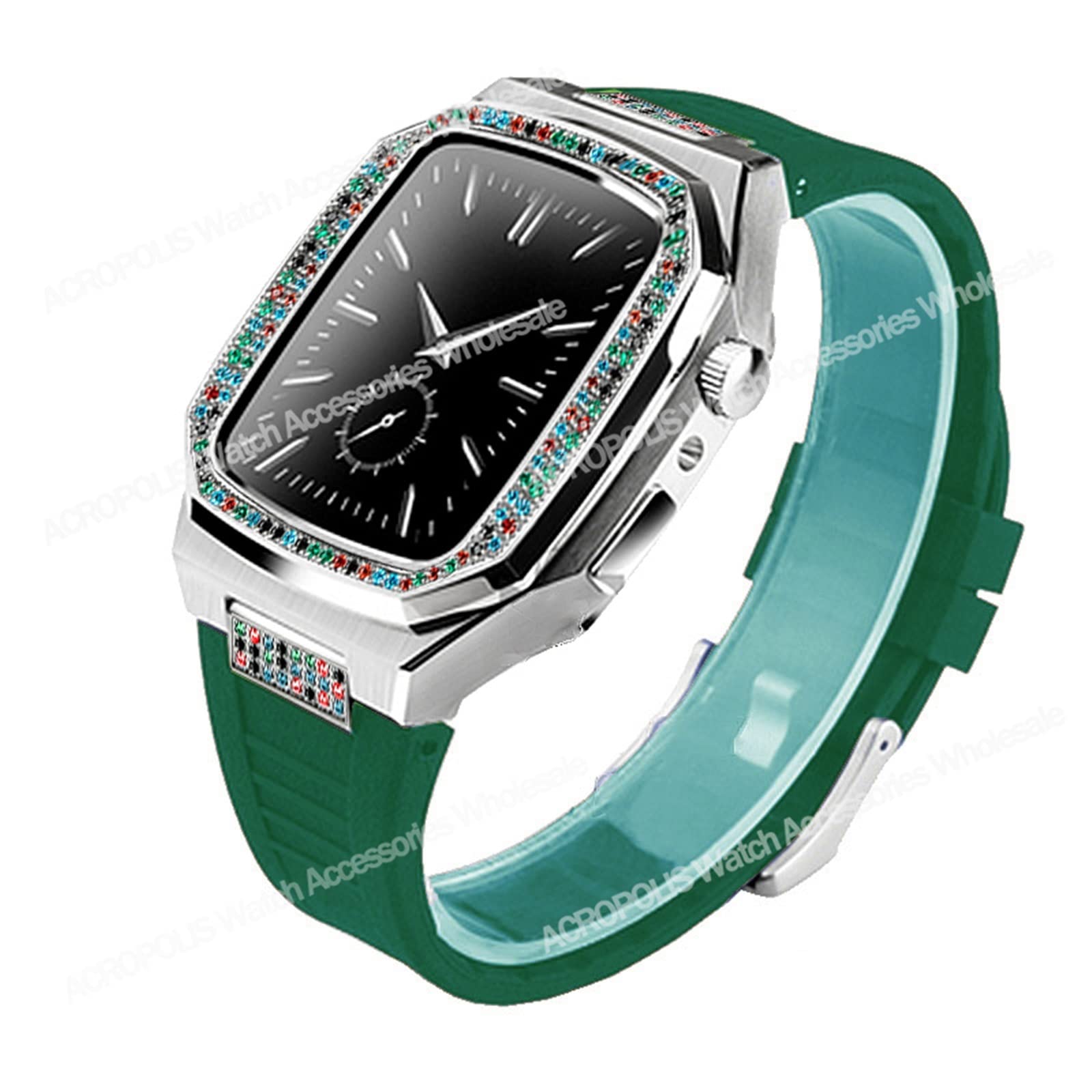 Kit modification Apple Watch coffret cadeau parfait boîtier acier et bracelet agate - 8