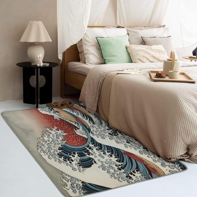 Miniatura 3 de Alfombras lavables para entrada, sala de estar, dormitorio, alfombra ondulada japonesa y decoración del hogar, alfombra de área grande ondulada de 2