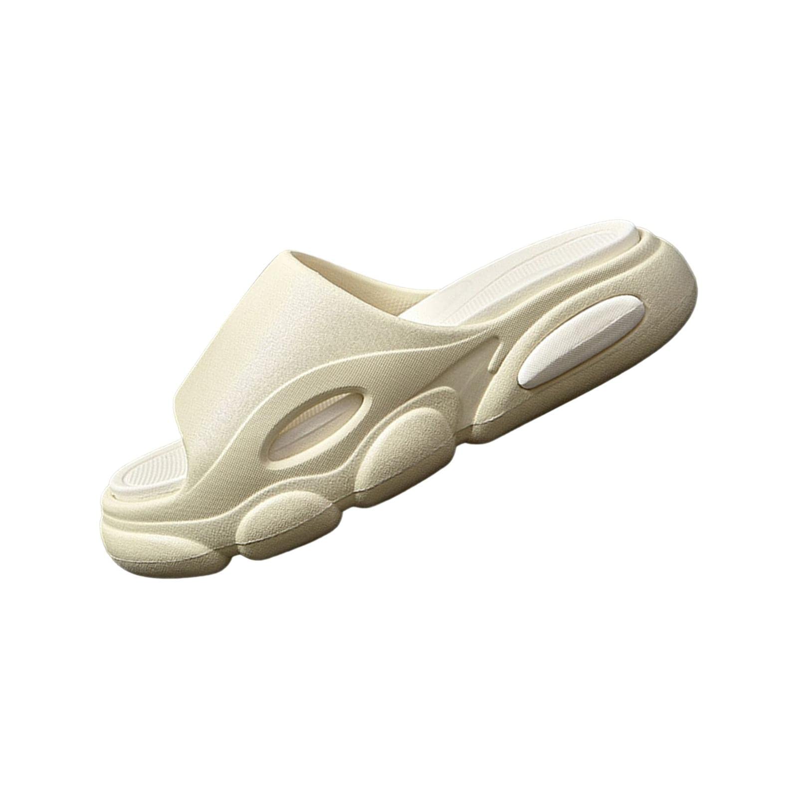 EVA Slippers Open Toe Sandals Home Bathing Women Men Bathroom Thick Platform Beige 40 to 41-image-46