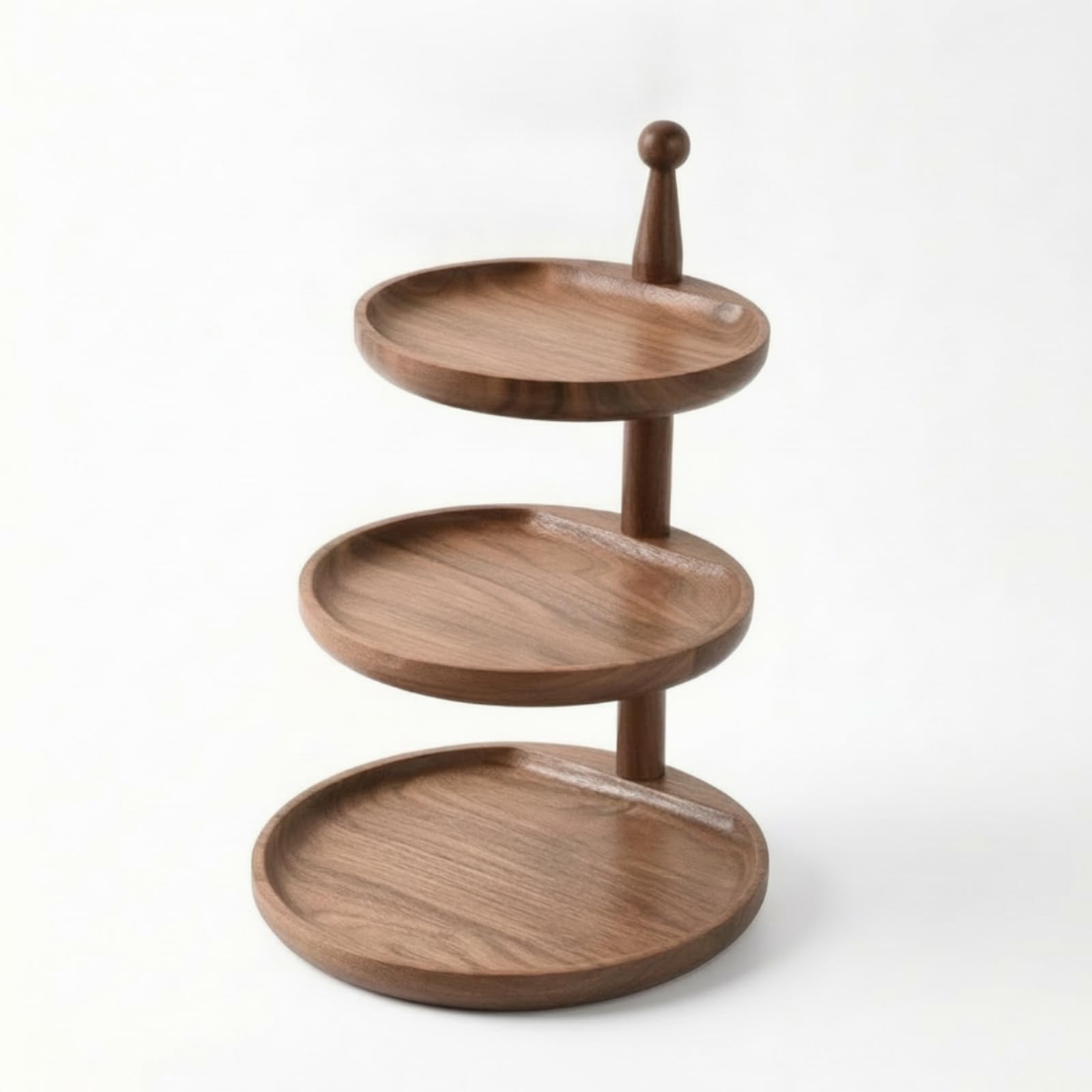 Organizzatore Girevole in Legno Rustico Svuotatasche in Legno Resistente Vassoio per Ingresso, style to 1