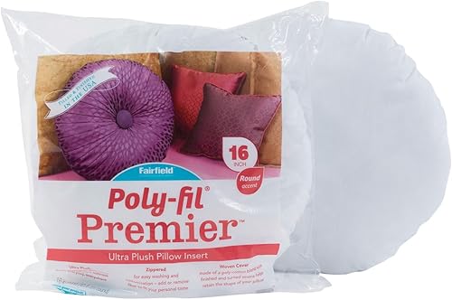 Miniatura 2 de Fairfield Poly-Fil Premier, inserto de almohada ultra afelpado, rellenos de almohada redondos para almohadas decorativas, almohadas de viaje y