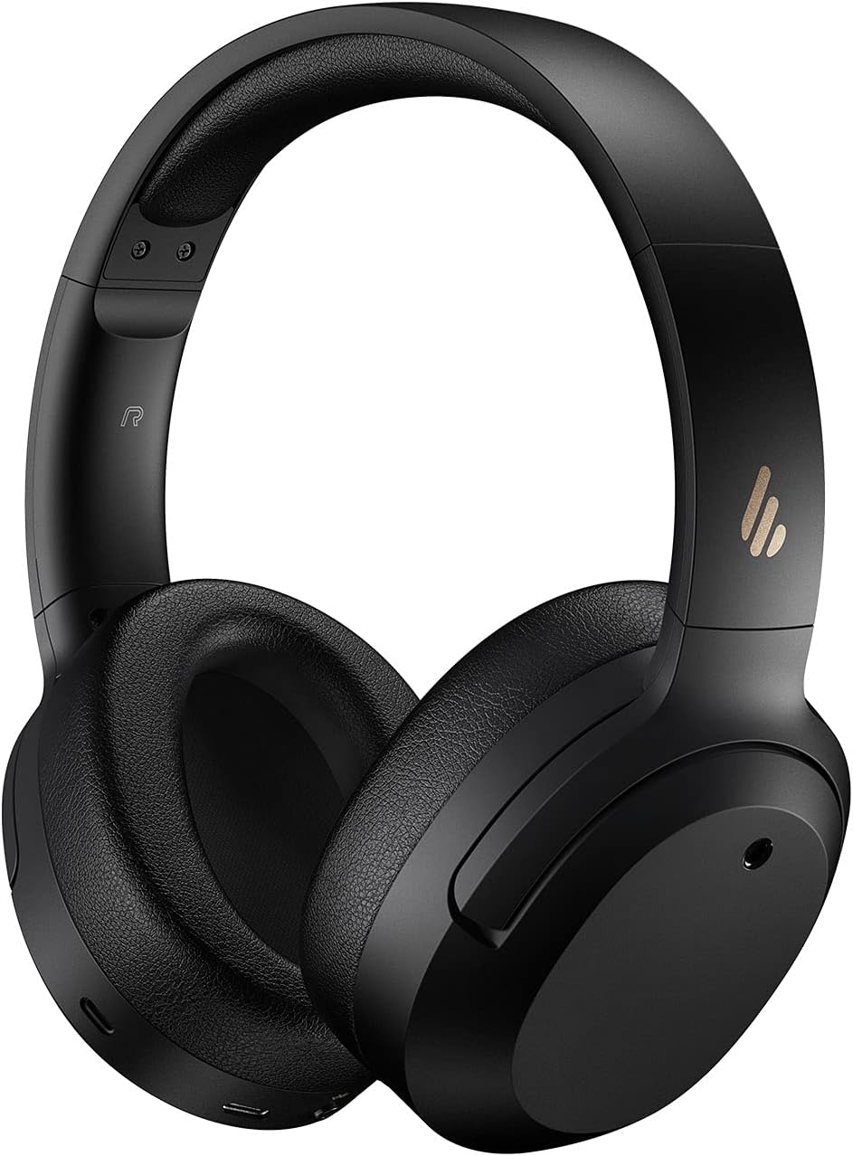 Edifier W820NB Hybrid Active Noise Cancelling Headphones - Hi-Res Audio - 49H Playtime - Wireless Over Ear Bluetooth Headphones for Phone-Call - Black