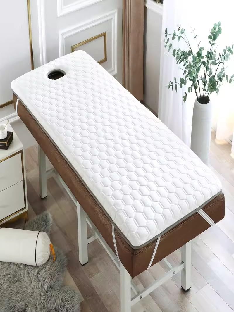 Surmatelas Table de Massage avec Trou De Respiration,Surmatelas Carré/Rond/Tête Trapézoïdale,Matelas Lit De Beauté Rembourrage De Lit Spa Matelas À Mémoire Massage(Color:C,Size:80x190cm)