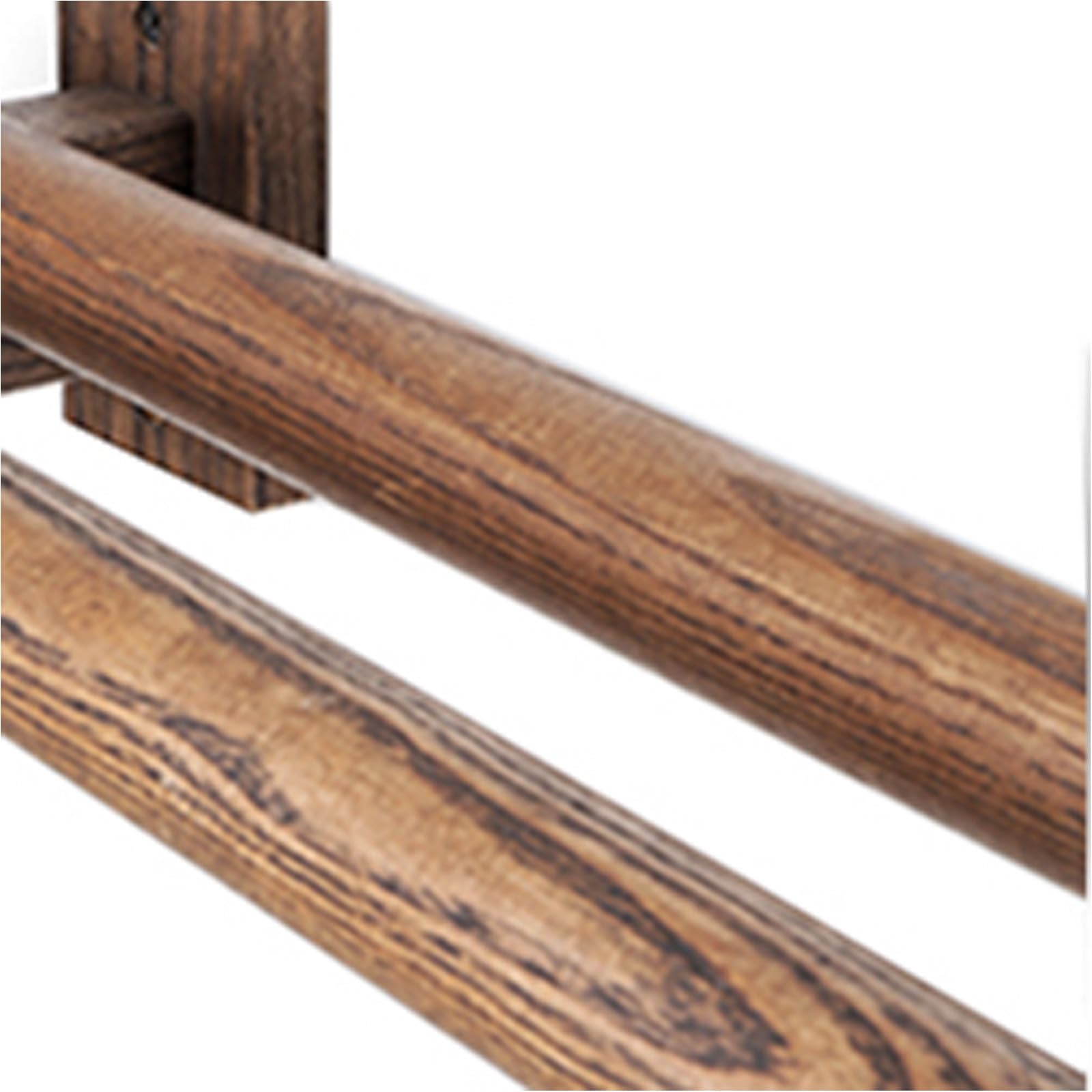 Tringle à rideaux double en bois de noyer massif de 100,1 cm pour extérieur, chambre à coucher, cuisine et salon, décoration élégante de style romain