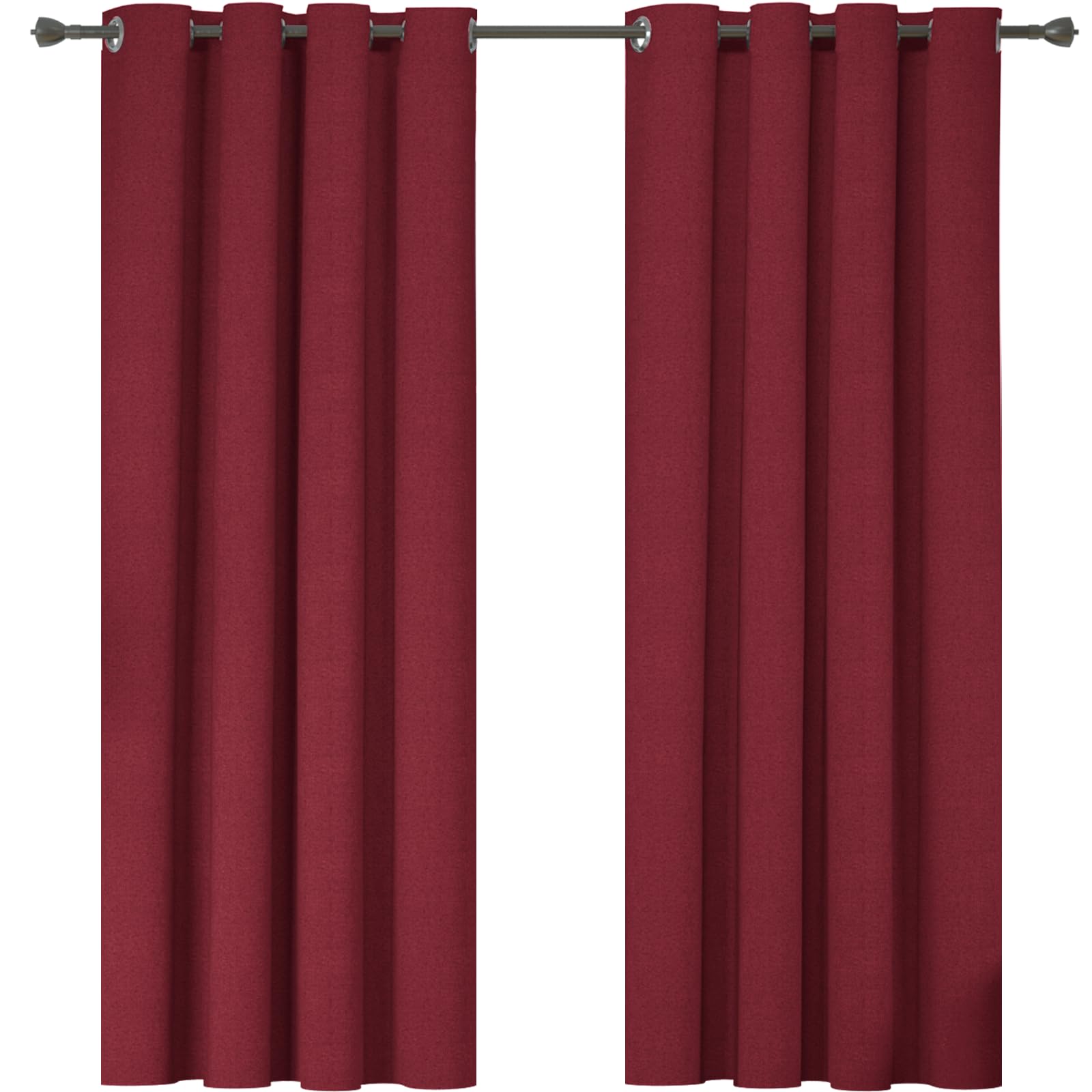 Ystyle Cortinas 100% Opacas 2 Piezas, 140×225cm, Cortinas Efecto Lino Salon, Cortinas Termicas Aislantes Frio Y Calor, Blackout Cortinas Dormitorio, Cortina Acustica con Trabillas, Burdeos
