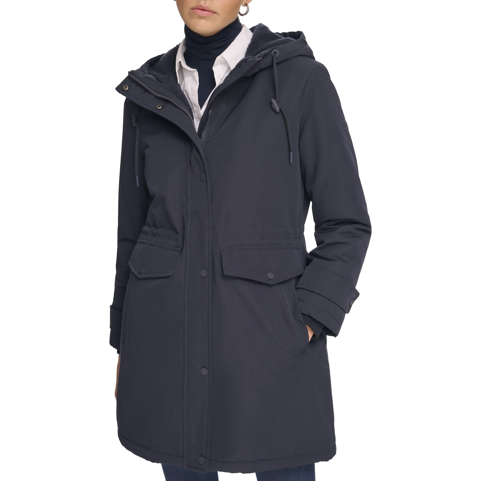 Photo 1 of Calvin Klein Parka with Faux Sherpa Hood Navy XL (US 16)