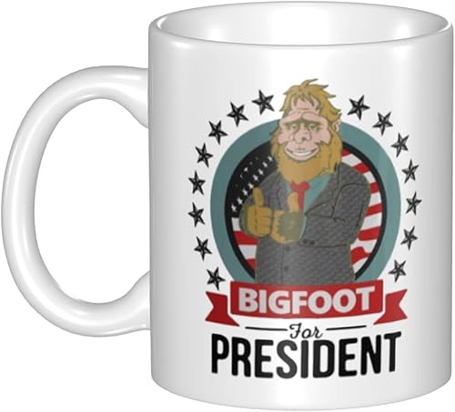 Bigfoot - Taza de café Bigfoot para presidente, taza divertida Squatchin Sasquatch Bigfoot de regalo, taza de café de 11 oz