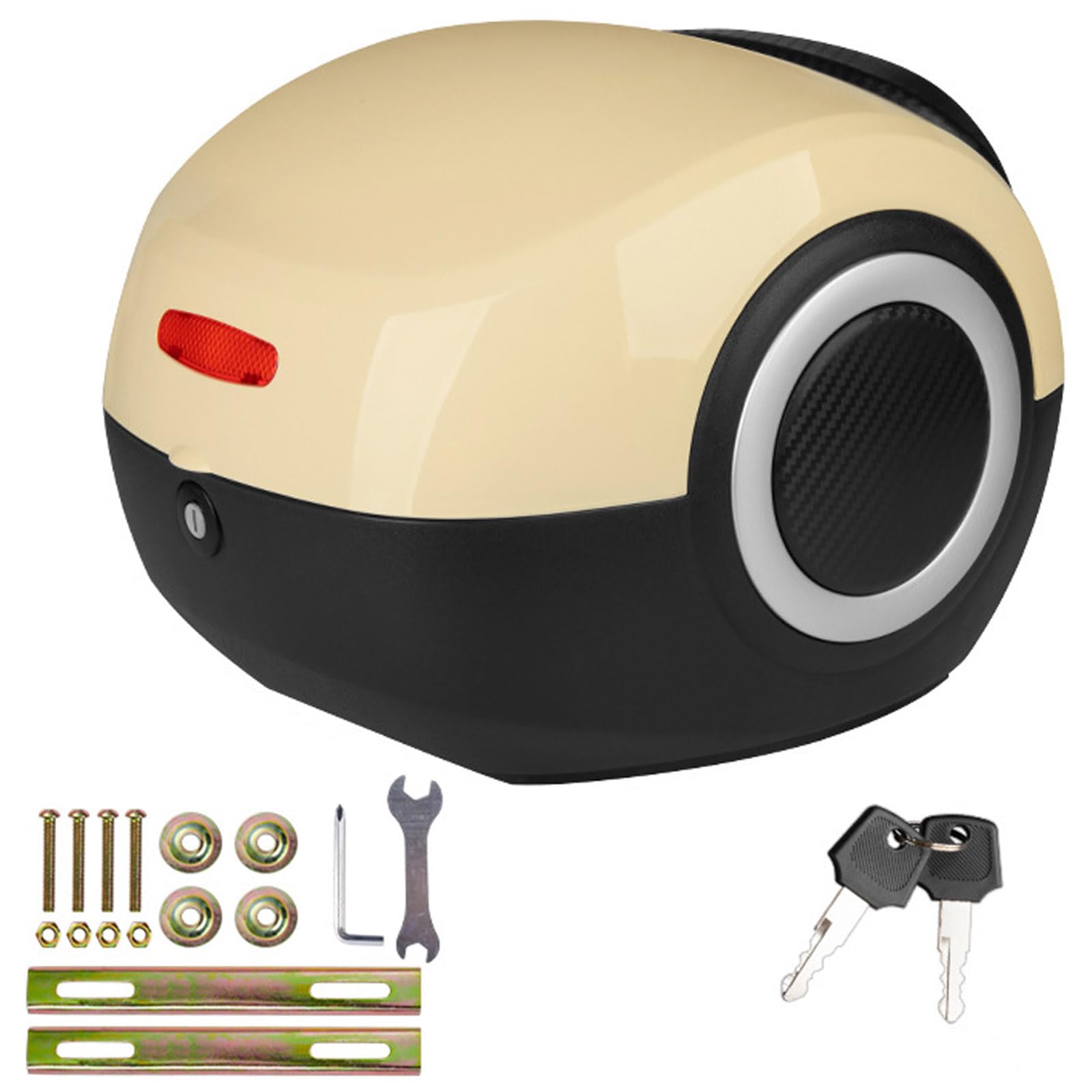 KFGISD, With Backrest and Security Lock Motorcycle Tail Box with Mounting Plate and Accessorie ,Motorcycle Top Box(Beige)