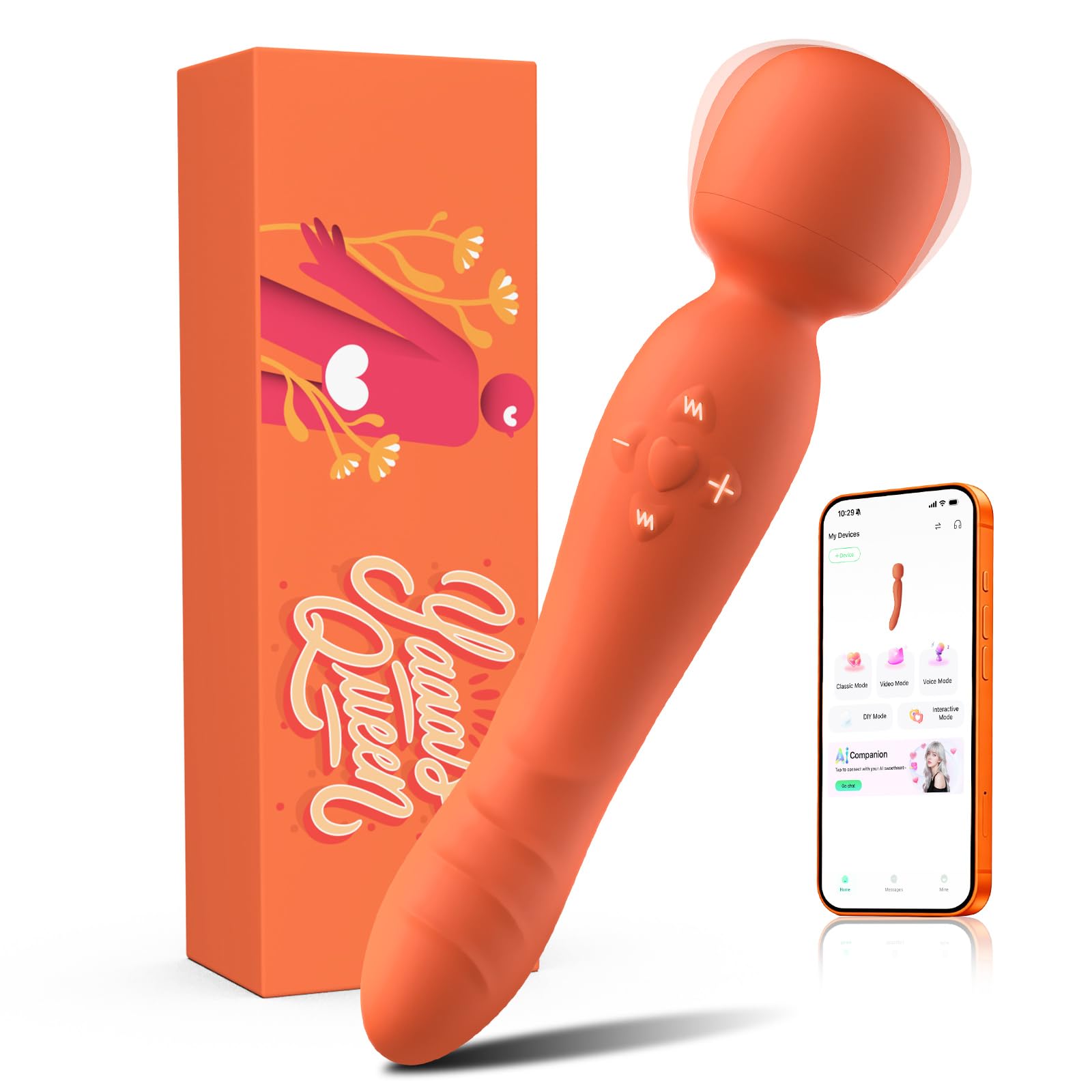 G Spot Vibrator Wand for Woman APP Controlled Dual-Action Clitoral Vibrators Dildo with 9 Vibration Modes Clit Anal