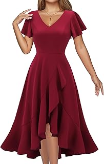 DRESSTELLS Women's Cocktail Party Dress, Formal Wedding Guest Church Vintage Holiday Evening Prom High Low Dresses 2025