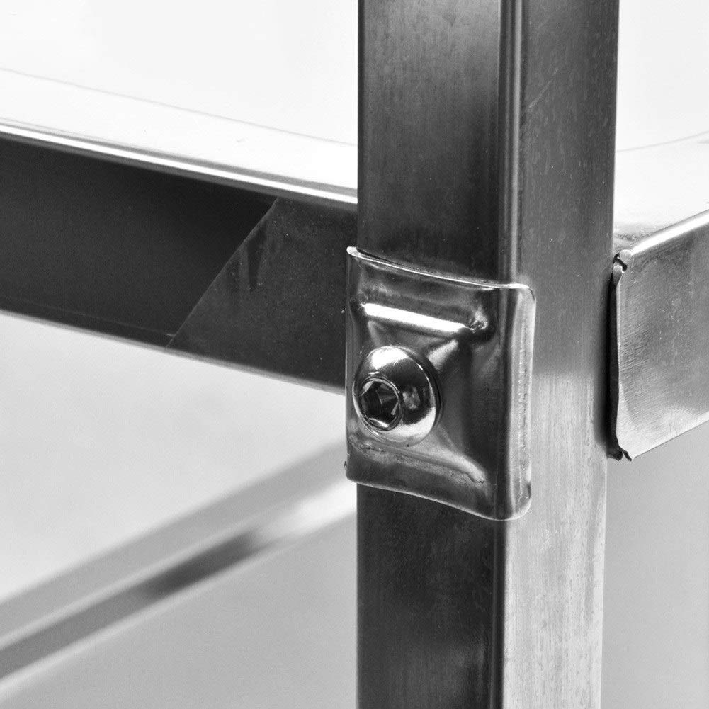 Carrelli Portavivande Multifunzione, Carrelli per Hotel E Magazzini, Fissaggio A Chiodo in Acciaio A 2 Strati, Resistenza alle Alte Temperature, Facili da Spin,Silver-75X40X83.5Cm